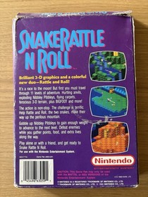 Snake Rattle N Roll NES (PAL UKV) Complete In Box CIB Rare LTD 1990 Nintendo