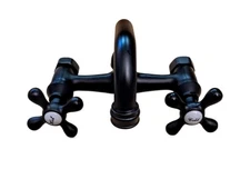 Kingston KS212MB Two-Handle 2-Hole Wall Mount Matte Black Bar Faucet NIOB