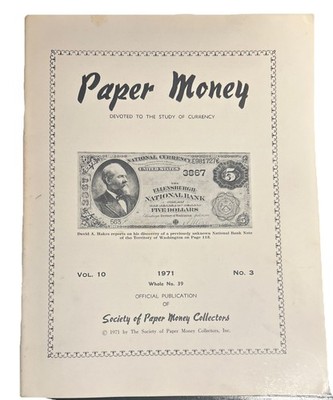 Paper Money Magazine 1971, volume 10 number Three-$5 Bank Note Cover