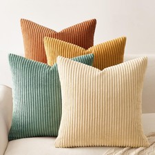 Decorative Throw Pillow Covers Cushion Cases, Set of 4 Soft Velvet Modern Dou...
