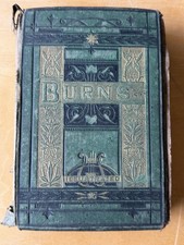 Antique Robert Burns Poetical Works Illustrated Victorian Hardcover Book