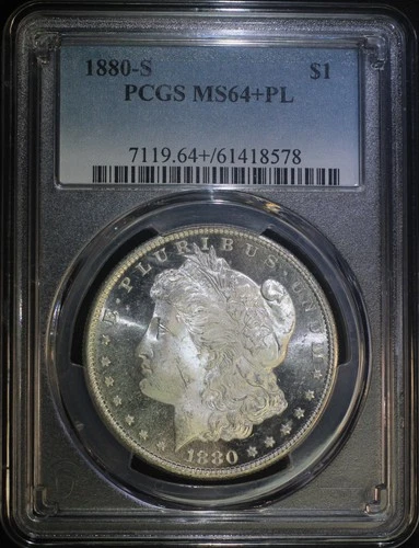 1880 S Morgan Silver Dollar PCGS MS64+PL Prooflike Strong Obv. Flashy Mirrors