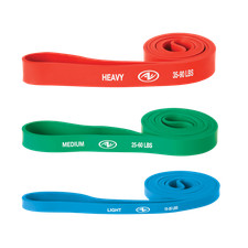 Resistance Bands, Latex Free Material, Set of 3 Levels : Light, Medium, Heavy