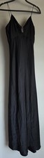 Elie Tahari Silk Maxi Dress Size 4 Sleeveless Formal Black Solid V-Neck Gown