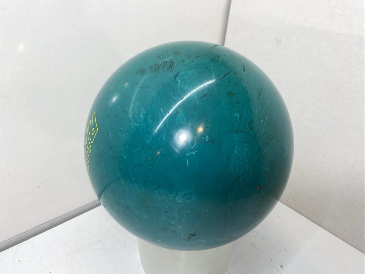 Brunswick Original 90s Teal Rhino Pro Bowling Ball 16 lb Drilled
