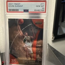 Graded 2007-08 Topps Finest Kevin Durant #71 Rookie RC Basketball Card PSA 10