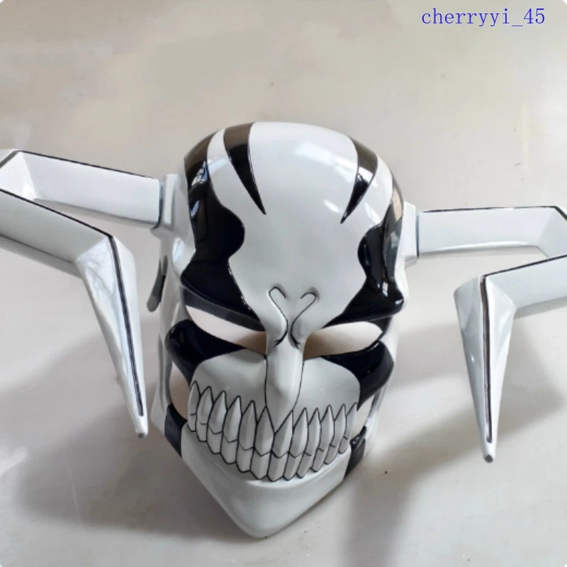 BLEACH Ichigo Full Hollow Mask Bull Head Horned Cosplay Helmet Halloween Anime - Image 3 of 4