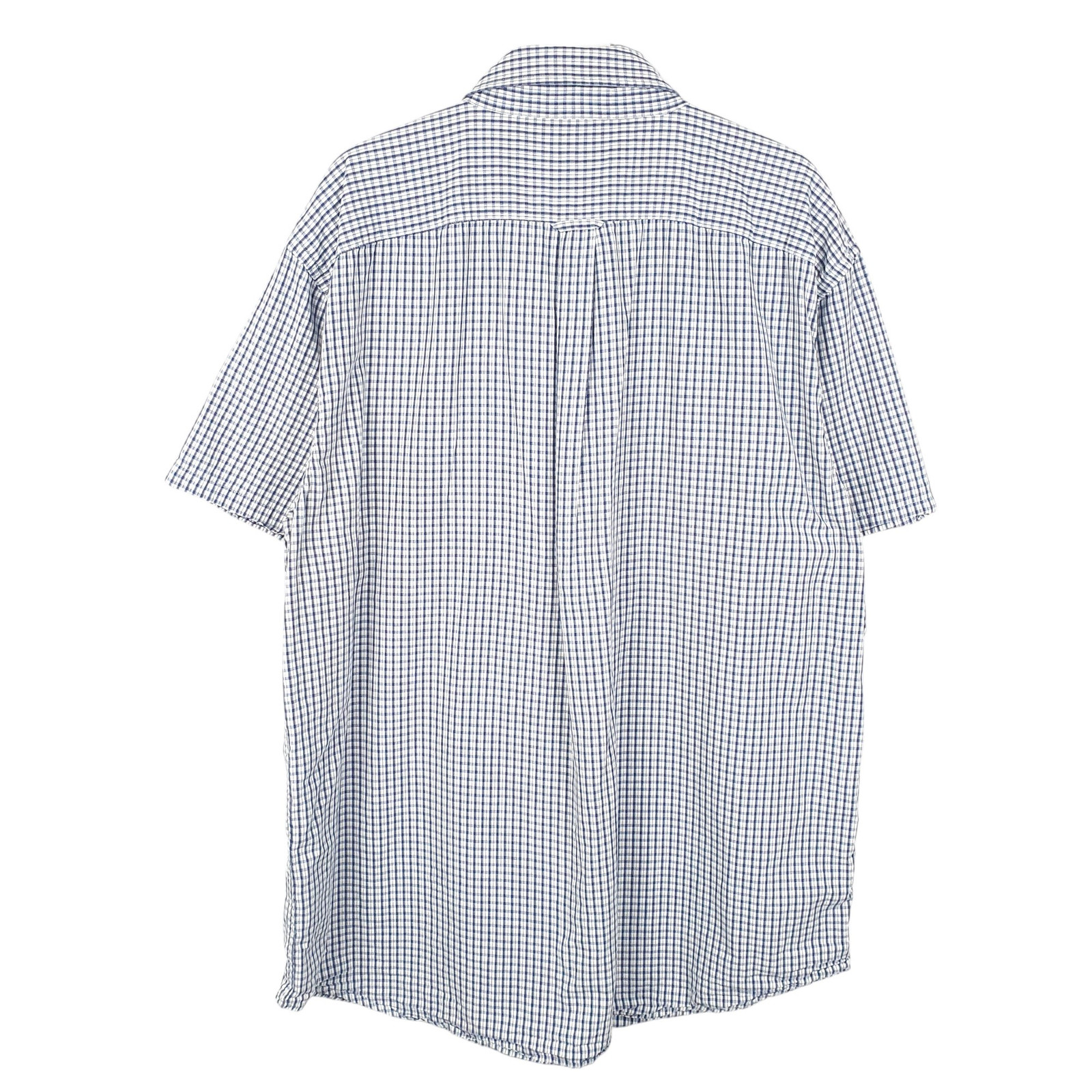 NAUTICA Blue Check Shirt Short Sleeve Casual Cotton Mens XL image 3