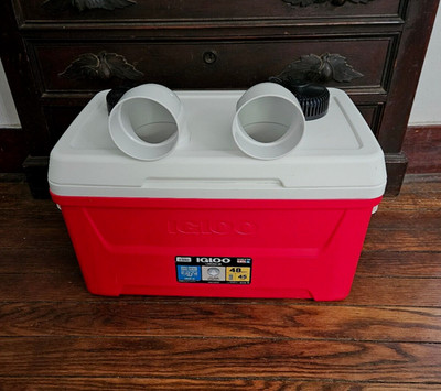 Onos 48qt Red Portable Swamp Cooler Air Conditioner BURNING MAN TENT 2 USB Fans