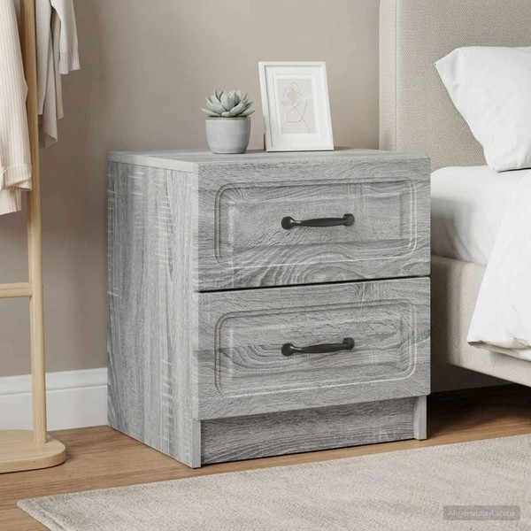Nachttisch 2 Stk. Sonoma-Grau 43 X 34,5 X 44,5 Cm Holzwerkstoff-image