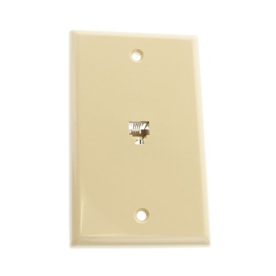 ALLEN-TEL AT216SM-4 FLUSH MOUNT PHONE JACK, RJ11, 4C/6P, 1-GANG, IVORY