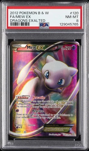 2012 POKEMON B&W DRAGONS EXALTED #120 FULL ART/MEW EX PSA 8