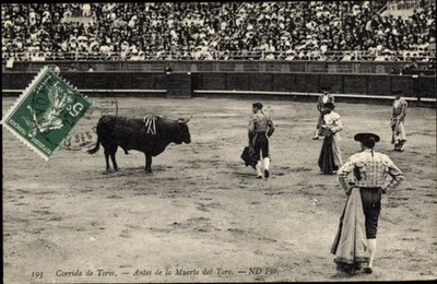 Ak Corrida de Toros, Antes de la Muerte del Toro, Stierkampf,... - 4597980