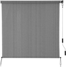 Outdoor Sunshade Roller Shades 96" W x 72" H Cordless Roll Up Shade Blinds