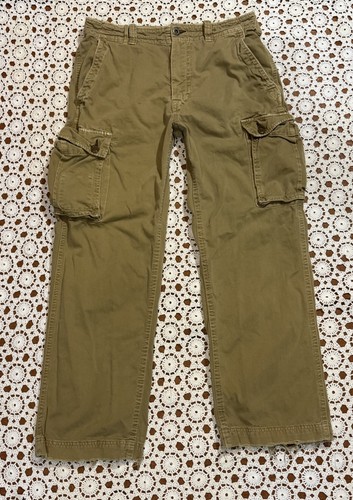 VTG American Eagle Cargo Pants Mens 34x34 Khaki AE-3 Baggy Skater Wide Leg Y2K - Image 1