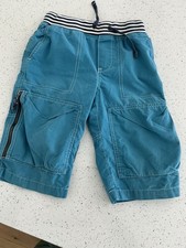 MINI BODEN 6y Boys Light Blue Techno Cargo Shorts with Elastic zippered pockets