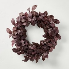 26 Black Plum Leaf Fall Wreath - Hearth & Han...