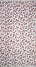 Vintage Feed Flour Sack Cotton Fabric 36" Wide X 44" Long Pink Blue Leaves Spots