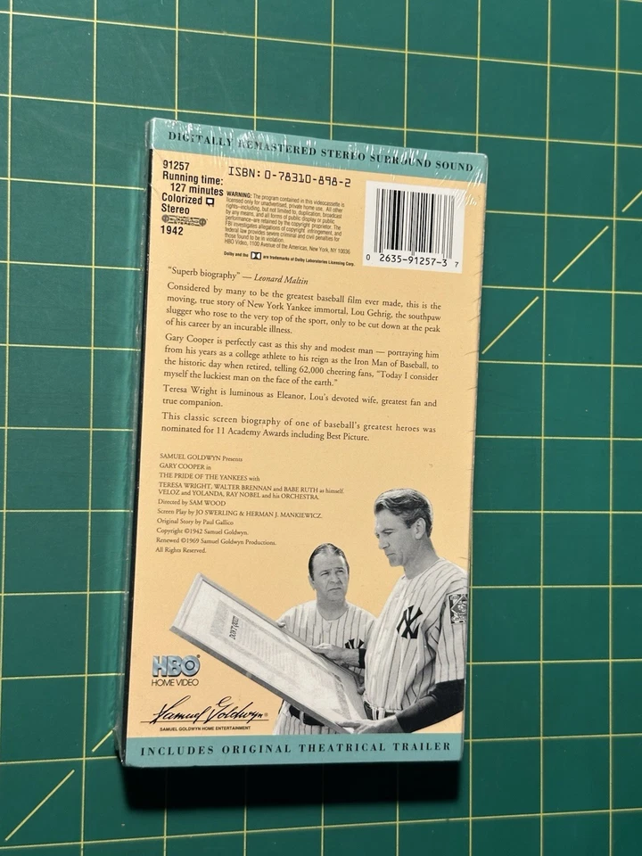 The Pride of The Yankees (VHS) Foto 3 de 4