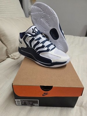 Nike KD18 White College Navy Basketball Shoes Men s 8.5 w/ Box IM0634-101