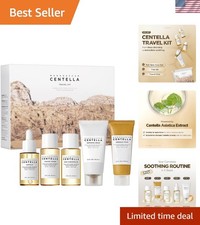Centella 5-Piece Travel Set: Natural Skincare for Sensitive Skin, TSA Friendly