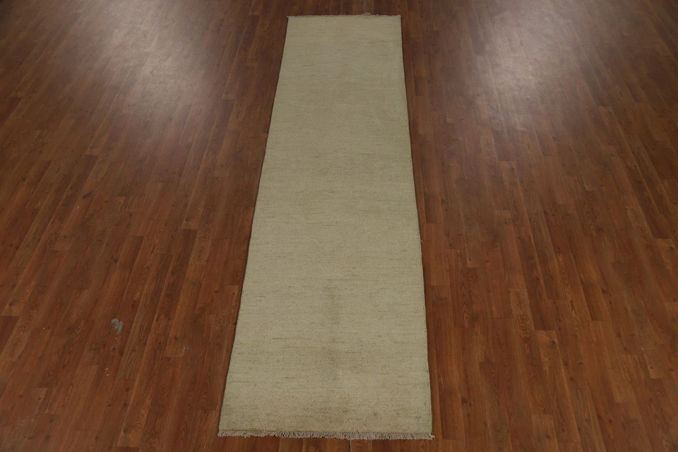 Modern 10' Runner Rug 3x10 Handmade Solid Design Oriental Carpet for Hallway - Image 3 of 4