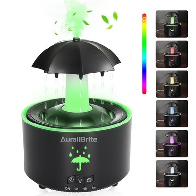 Auralibrite Aesthetic 2-In-1 Humidifier Oil Diffuser Rotating Raindrop 7 Led
