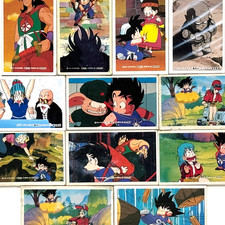 Vintage Dragon Ball Early Era Menko 12 Card Lot Kid Goku Bulma Japan