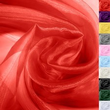 16 Inch x 20 Yards Red Organza Fabric Elegant Sheer Tulle Bolt Wedding Arch