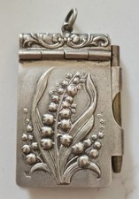 Petit carnet de bal Art nouveau châtelaine 1900. Argent. Muguet.