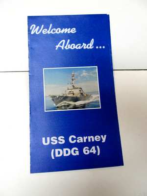 ORIGINAL  USS  CARNEY   DDG 64  NAVY WELCOME ABOARD BROCHURE