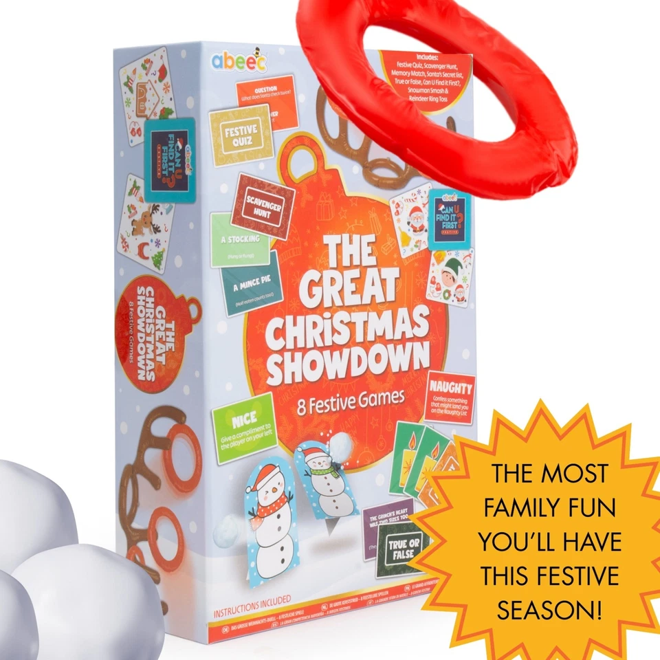 abeec Christmas Games Set – 8 Festive Family Games – Reindeer Ring Toss & More - Image 3 of 4