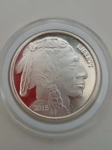 2015 Buffalo Indian Head Liberty 1 oz .999 Silver Bullion Round