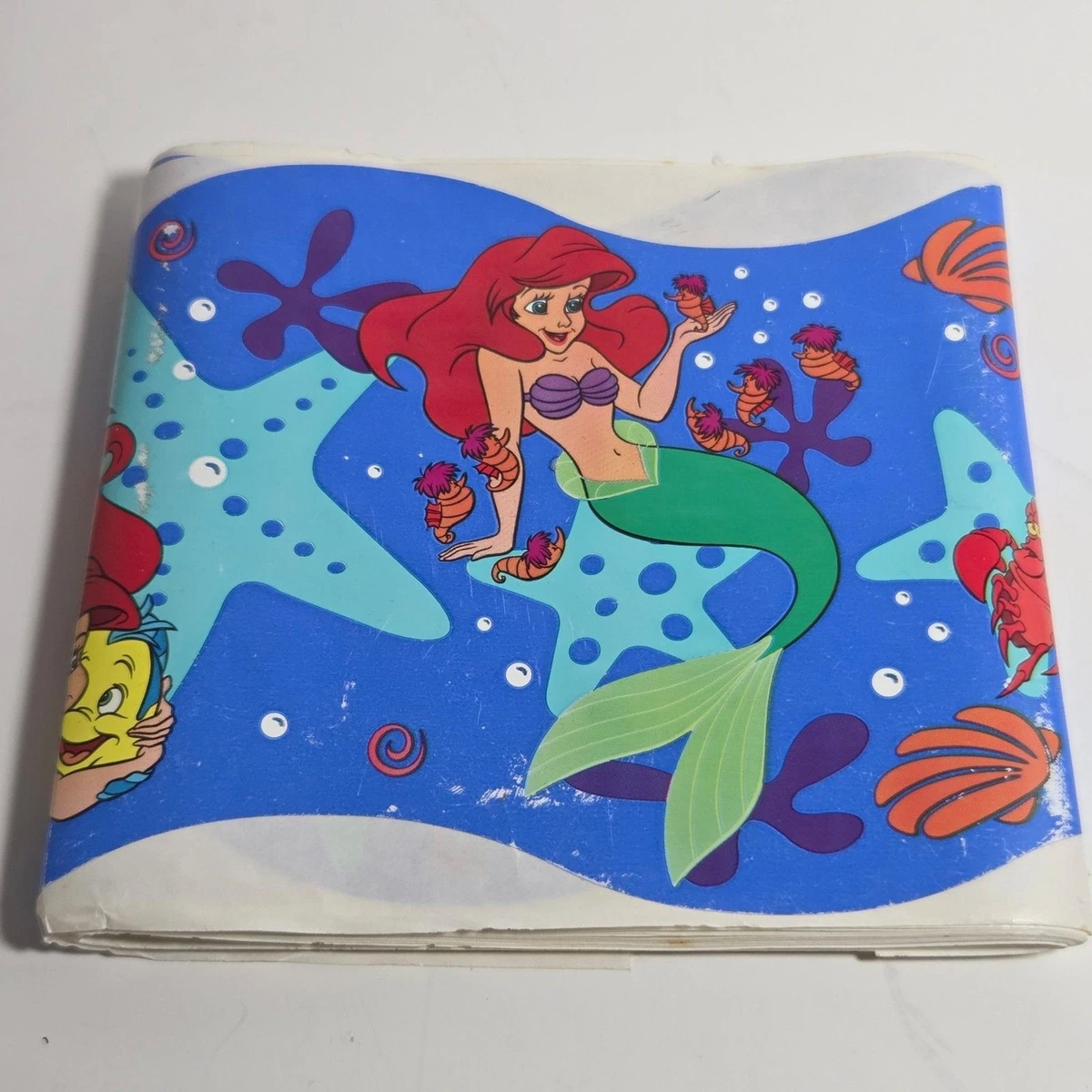 Impresiones adhesivas de borde vintage de Disney La Sirenita de 4 yardas borde extraíble