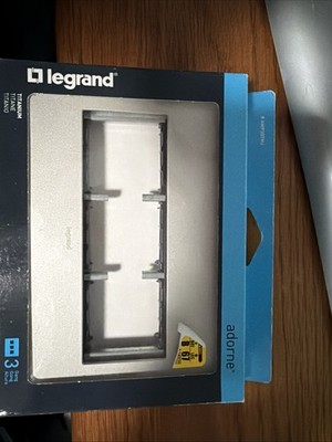 Legrand adorne 3 Gang Decorator/Rocker Wall Plate Titanium AWP3GTM4