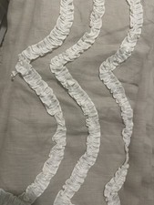 Pine Cone Hill Window Coverings In Tan With white Decor On Bottom