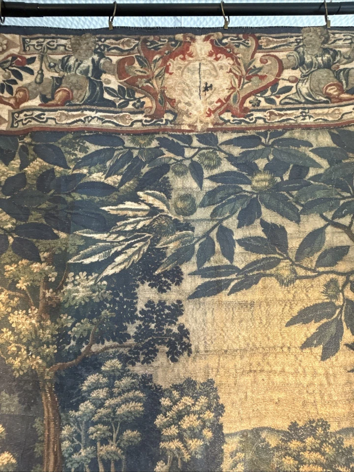 Heavy Antique Verdure Historical Tapestry Style Reproduction With Backing Cloth - Image 3 of 4