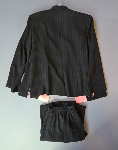 Dressbarn Women 3 Piece Pants Suit Set Black Pink Stripe Size 16 Career Work - Picture 7 of 9