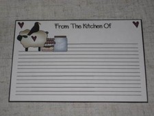 PRIMITIVE SET 12 COUNTRY RECIPE CARDS (cs1219...
