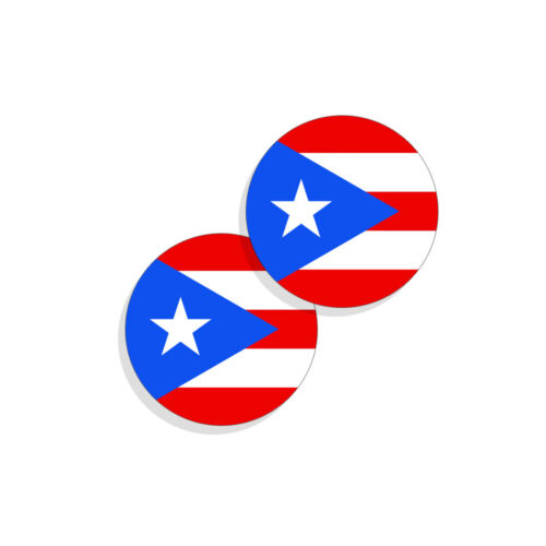 Juego redondo de 4 pegatinas de bandera de Puerto Rico calcomanías de vinilo pegatinas de bandera de relaciones públicas - Imagen 3 de 4