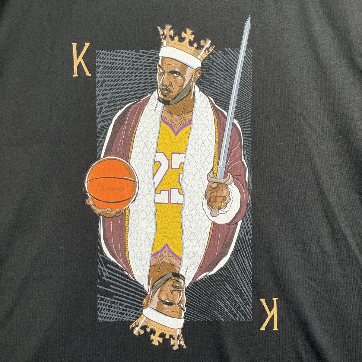 Mister Tee LA Lakers King Lebron James #23 T-Shirt Men's XL Black