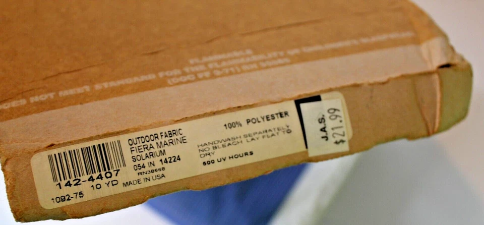 2 Yards+ Outdoor Home Dec Fabric - Dusty Blue Stripe - 56" Wide - Image 2 of 2