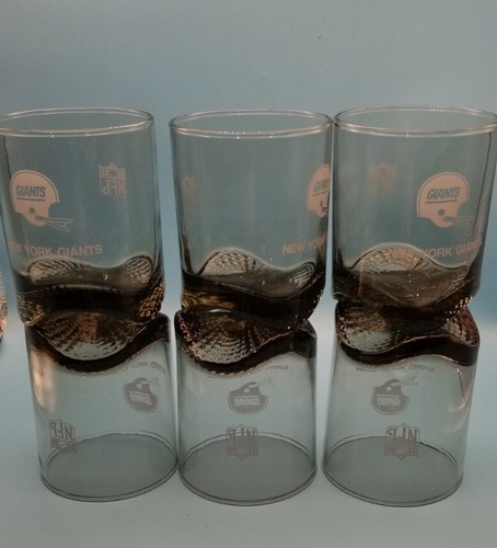 4er Set New York Giant's Smoked Gray Scallop National Football League Gläser - Bild 5 von 9