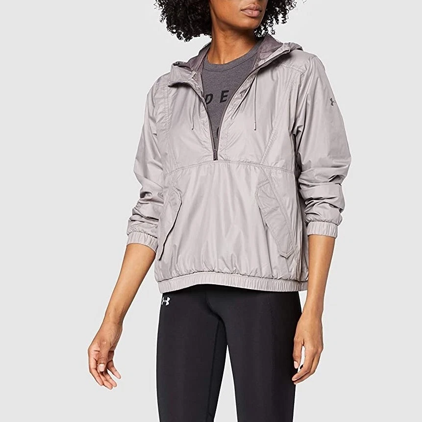 Under Armour Prevail Windbreaker Anorak Tetra Gray Raincoat NEW NWT size Medium