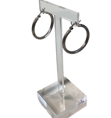 #ad Sterling Silver .925 Diamond Cut Hoop Snap 1.25quot; Earrings $17.95