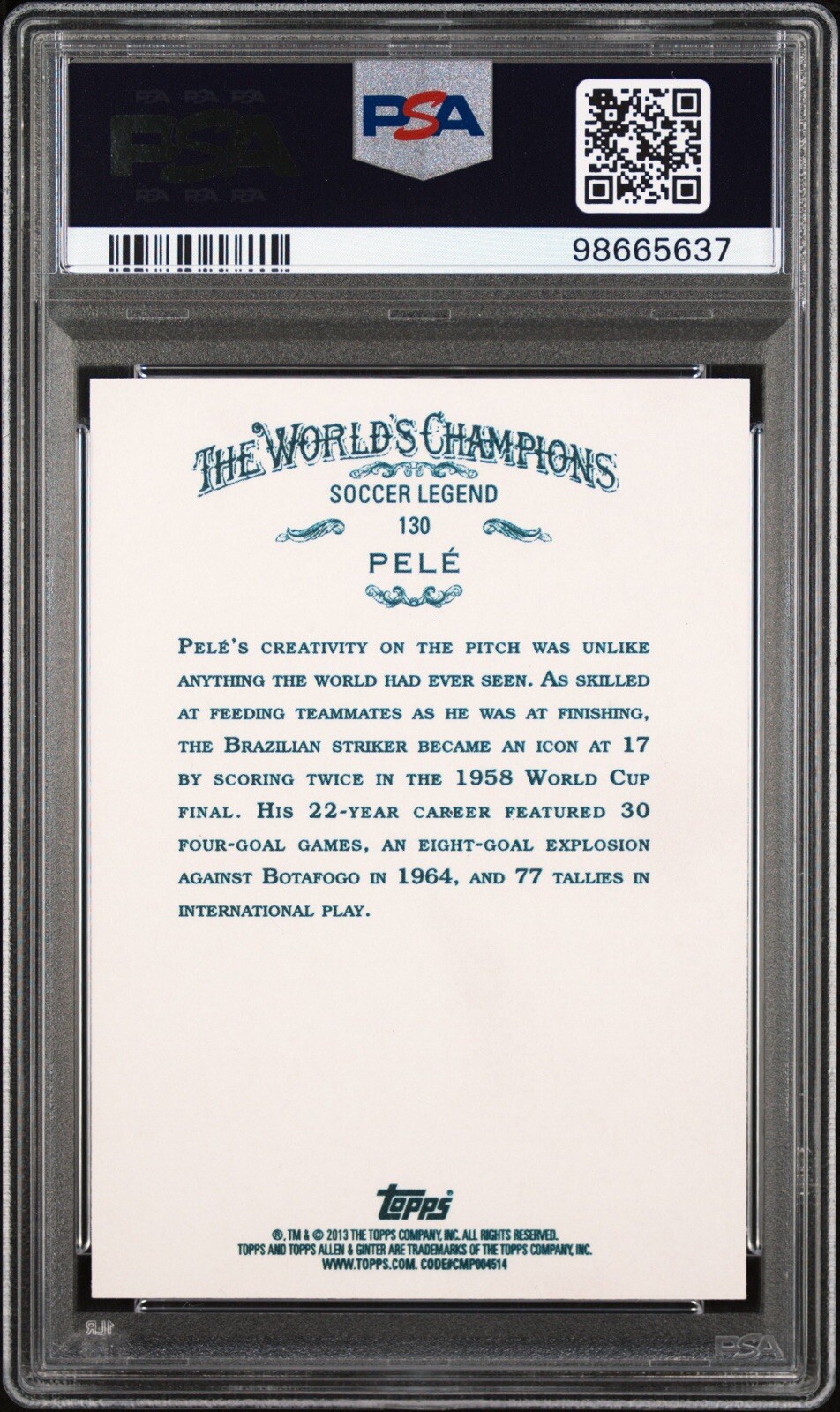 Pele SIGNED 2013 Topps Allen & Ginter's Card #130 Inscribed PSA Auto Authentic