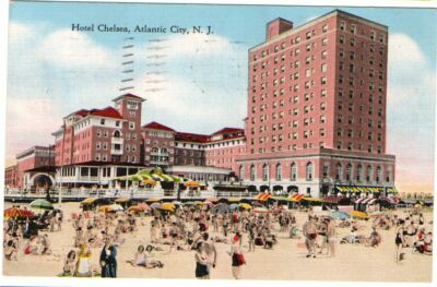 1944 Postmarked Postcard Hotel Chelsea Atlantic City New Jersey NJ | eBay