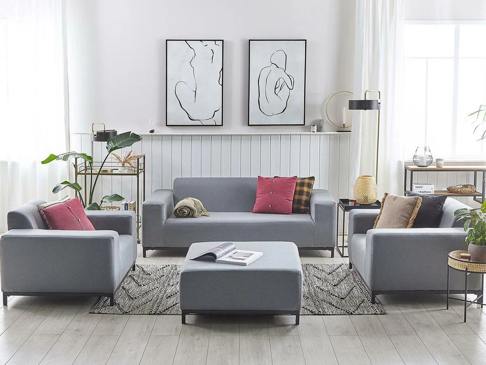 Designer Lounge Gartenmöbel Sofa Couch grau schwarz Terrasse Wohnzimmer Balkon - Bild 2 von 4