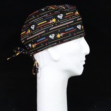 Superman Logo on Black Theme Scrub Hat
