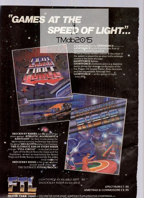 (-0-) ARCADE GAME RARE Werbespektrum AMSTRAD C64 LIGHT FORCE 30cm x 21cm